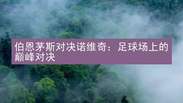 伯恩茅斯对决诺维奇：足球场上的巅峰对决