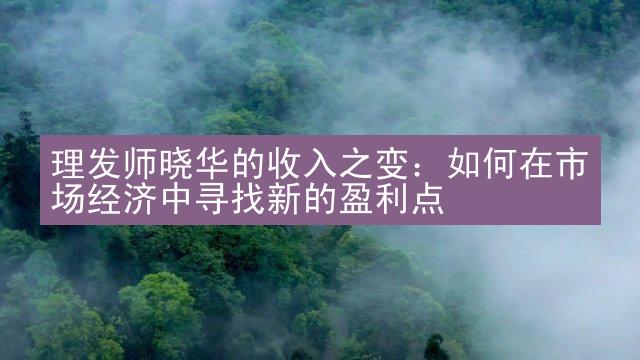 理发师晓华的收入之变：如何在市场经济中寻找新的盈利点