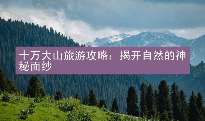 十万大山旅游攻略：揭开自然的神秘面纱