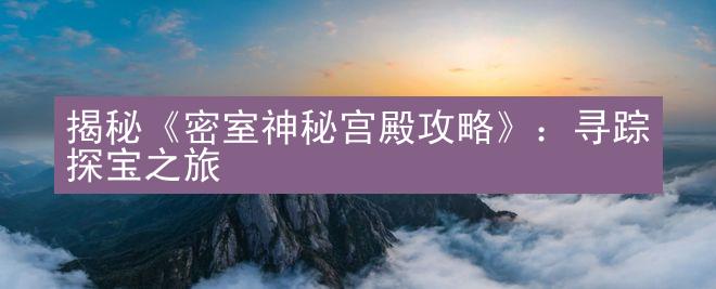 揭秘《密室神秘宫殿攻略》：寻踪探宝之旅