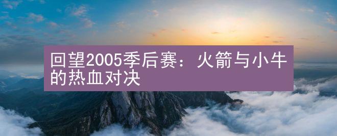 回望2005季后赛：火箭与小牛的热血对决