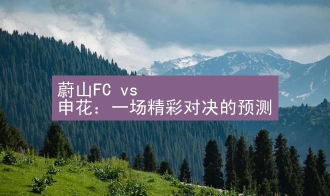 蔚山FC vs 申花：一场精彩对决的预测