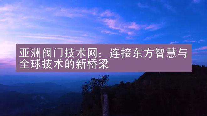 亚洲阀门技术网：连接东方智慧与全球技术的新桥梁