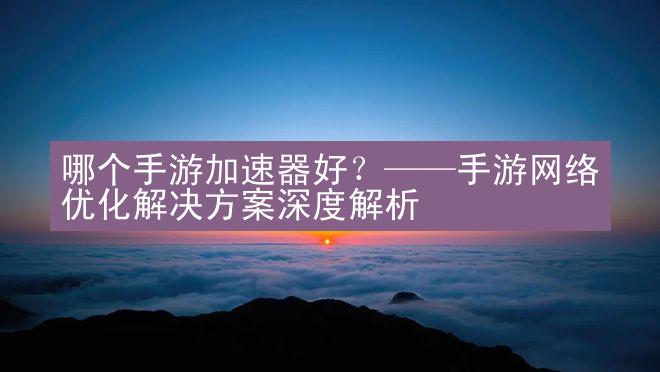 哪个手游加速器好？——手游网络优化解决方案深度解析