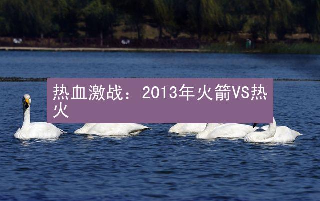 热血激战：2013年火箭VS热火