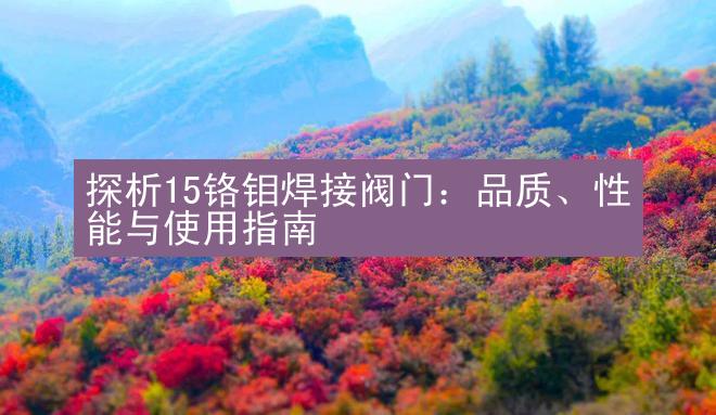 探析15铬钼焊接阀门：品质、性能与使用指南